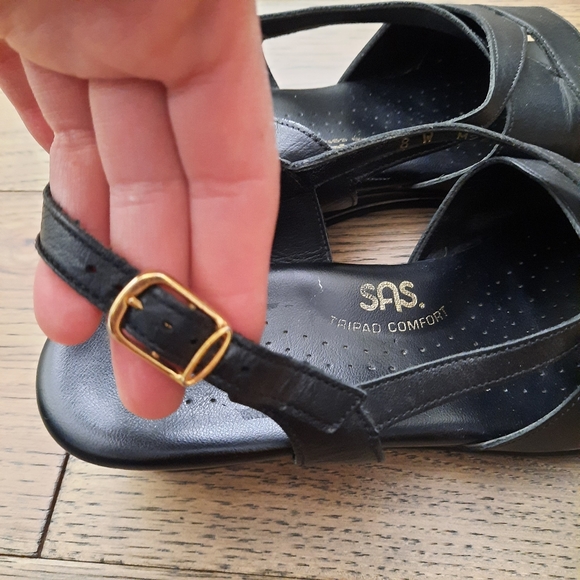 SAS Caress Tripad Comfort Cross Strap Wedge Sandal Black Size 8 - Picture 5 of 16